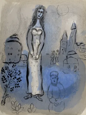 石版画 Chagall - Marc Chagall : Esther, 1960