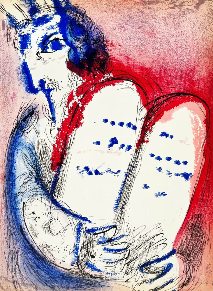石版画 Chagall - Moses III