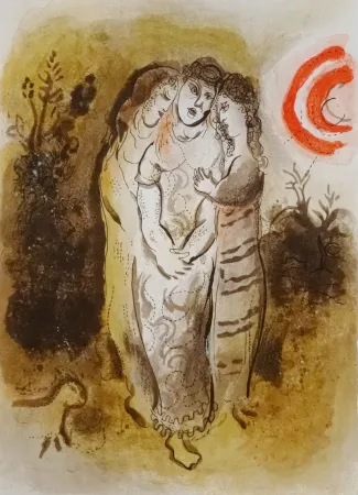 石版画 Chagall - Naomi et ses belles-filles