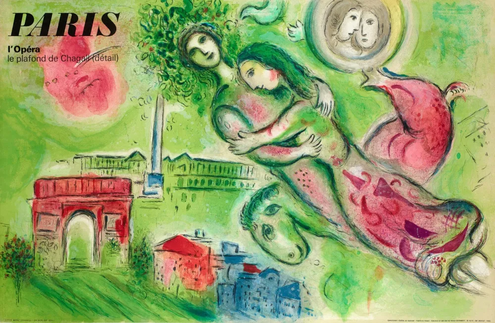 石版画 Chagall - Paris L'Opera le Plafond de Chagall