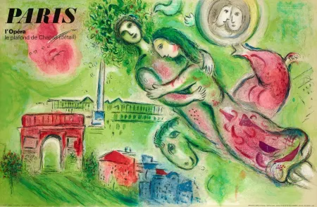 石版画 Chagall - Paris L'Opera le Plafond de Chagall