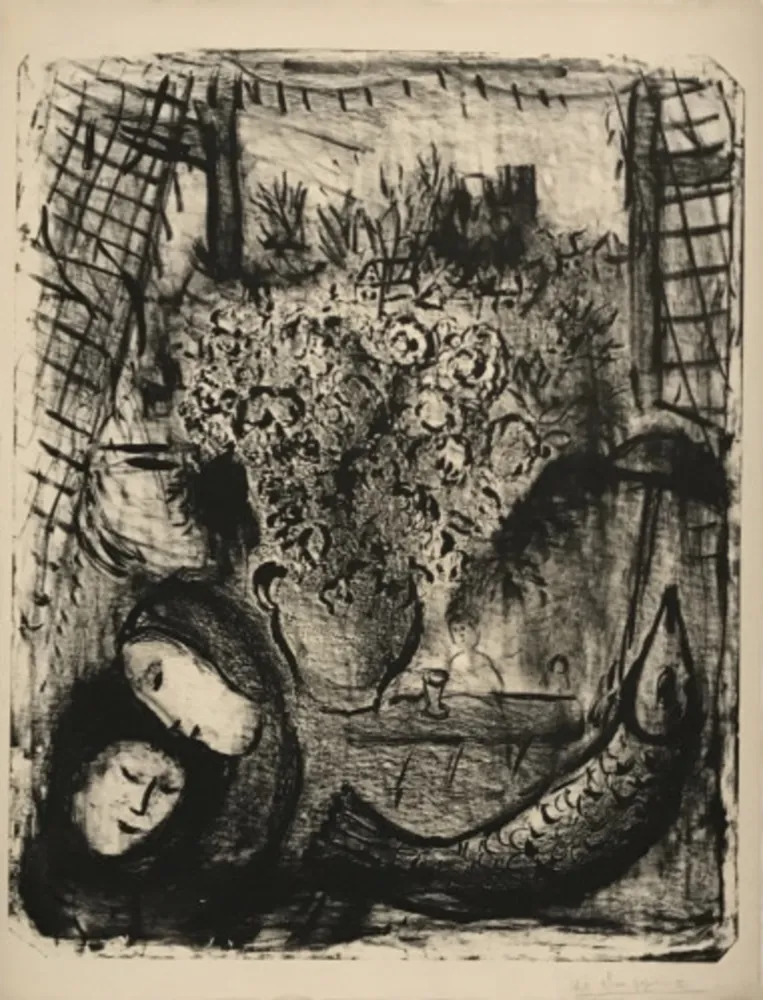 石版画 Chagall - Paysage