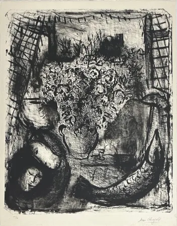 石版画 Chagall - Paysage