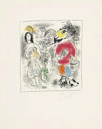 石版画 Chagall - Petits paysans II (Kleinbauern II)