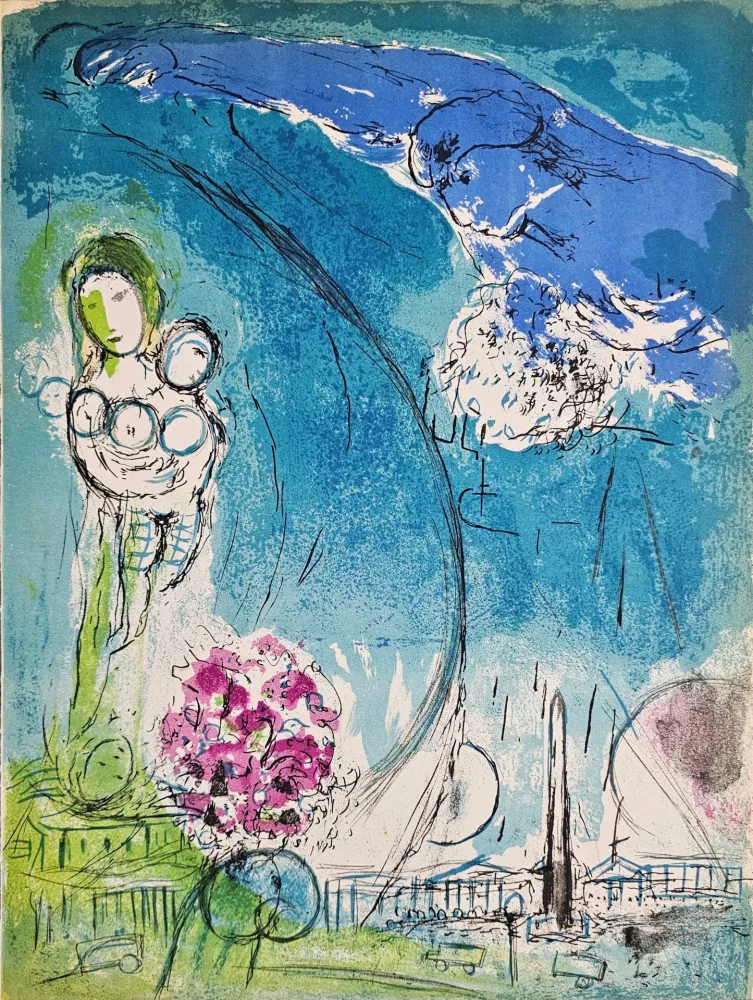 石版画 Chagall - Place de la Concorde