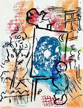 木刻 Chagall - Poèmes, Planche II (trial proof)