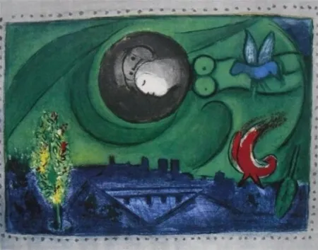 石版画 Chagall - Quai de bercy
