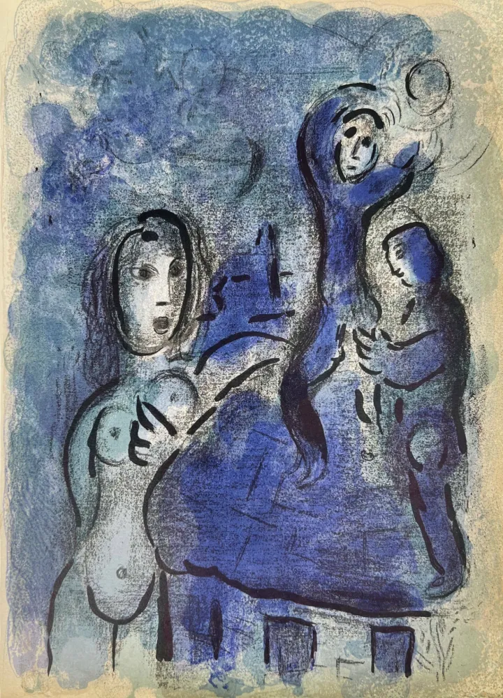 石版画 Chagall - Rahab and the Spies of Jericho