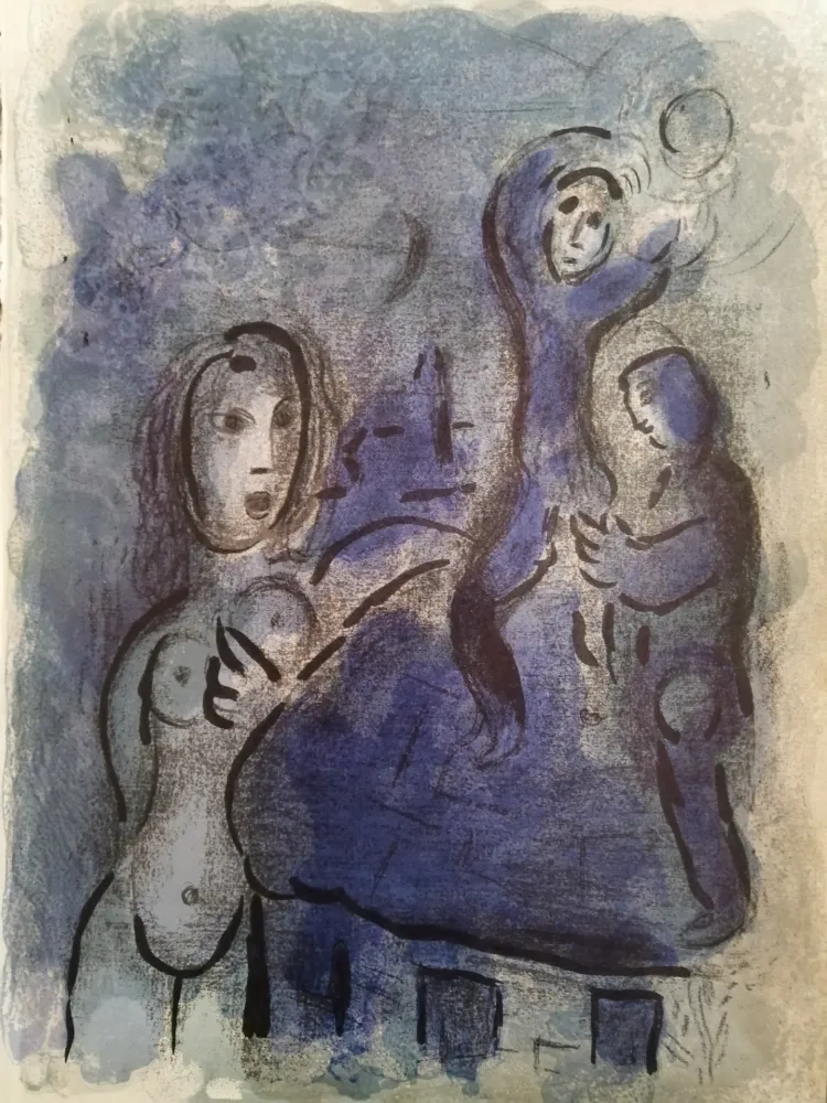 石版画 Chagall - Rahah et les espions de Jéricho