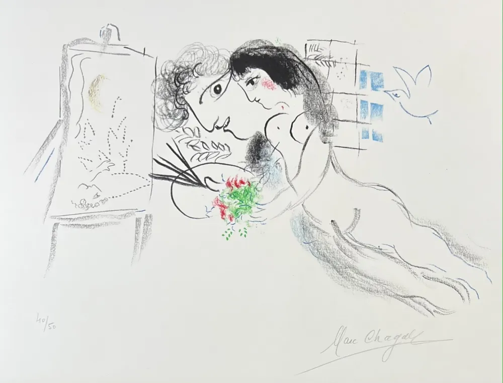 石版画 Chagall - Rêve familier