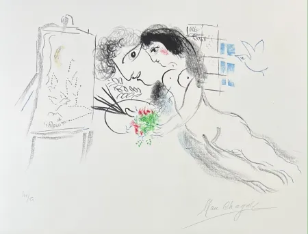 石版画 Chagall - Rêve familier
