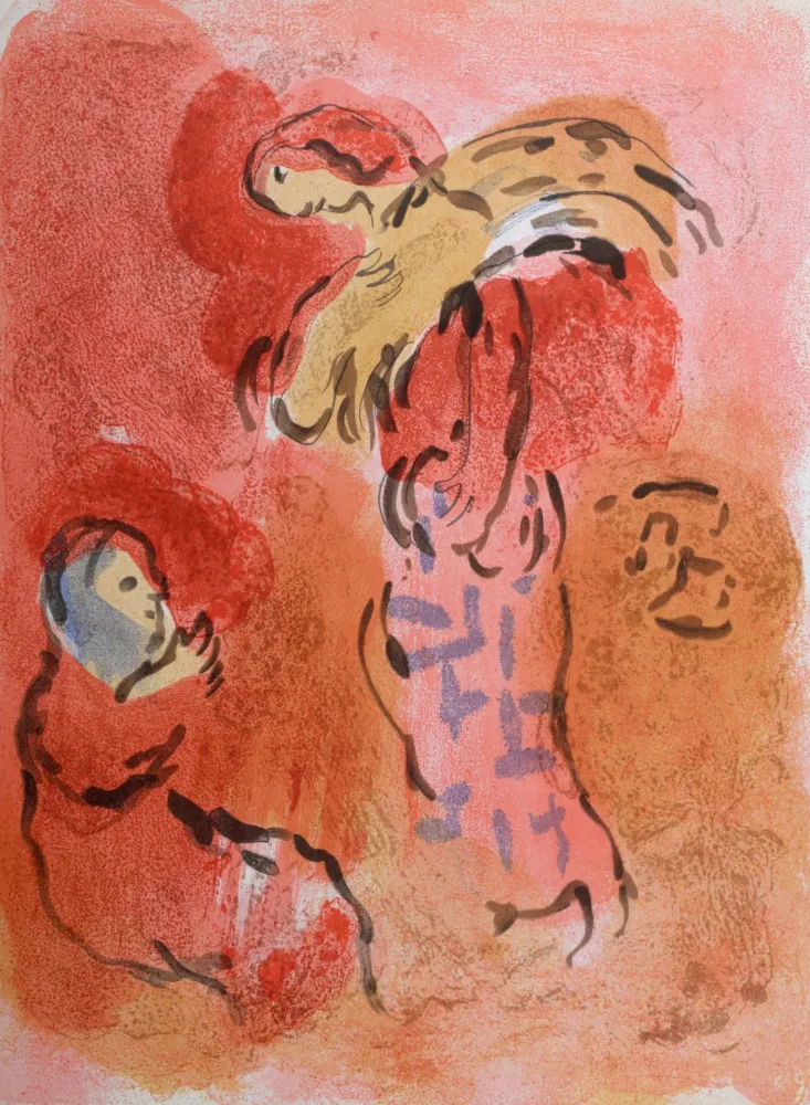 石版画 Chagall - Ruth glaneuse, 1960