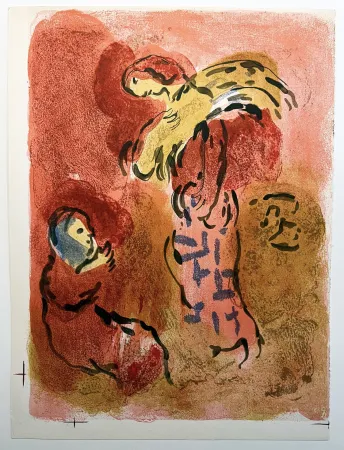 石版画 Chagall - RUTH GLANEUSE. Lithographie originale pour 