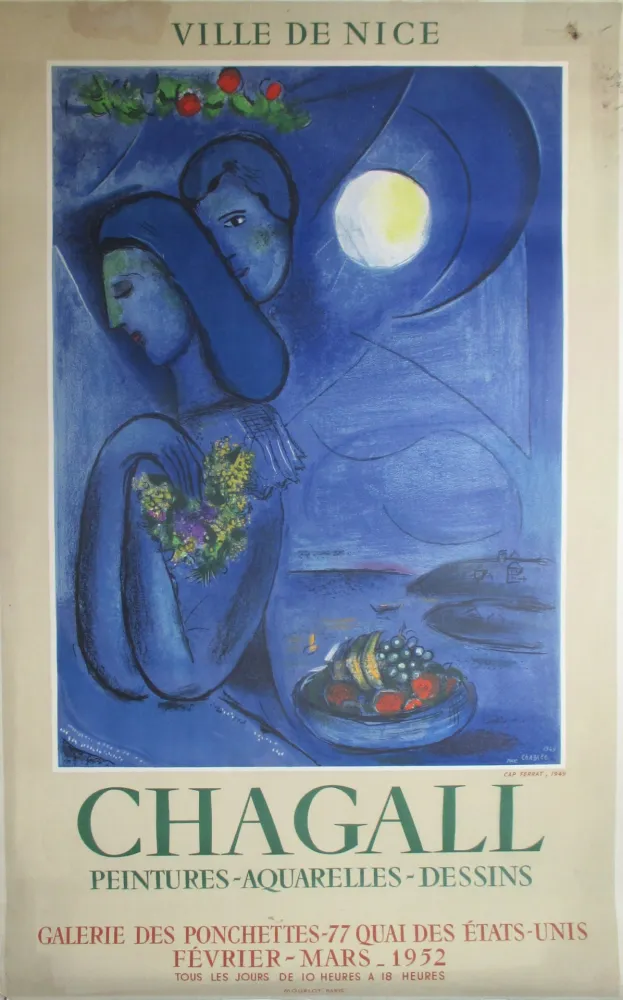 石版画 Chagall - Saint-Jean- Cap-Ferrat