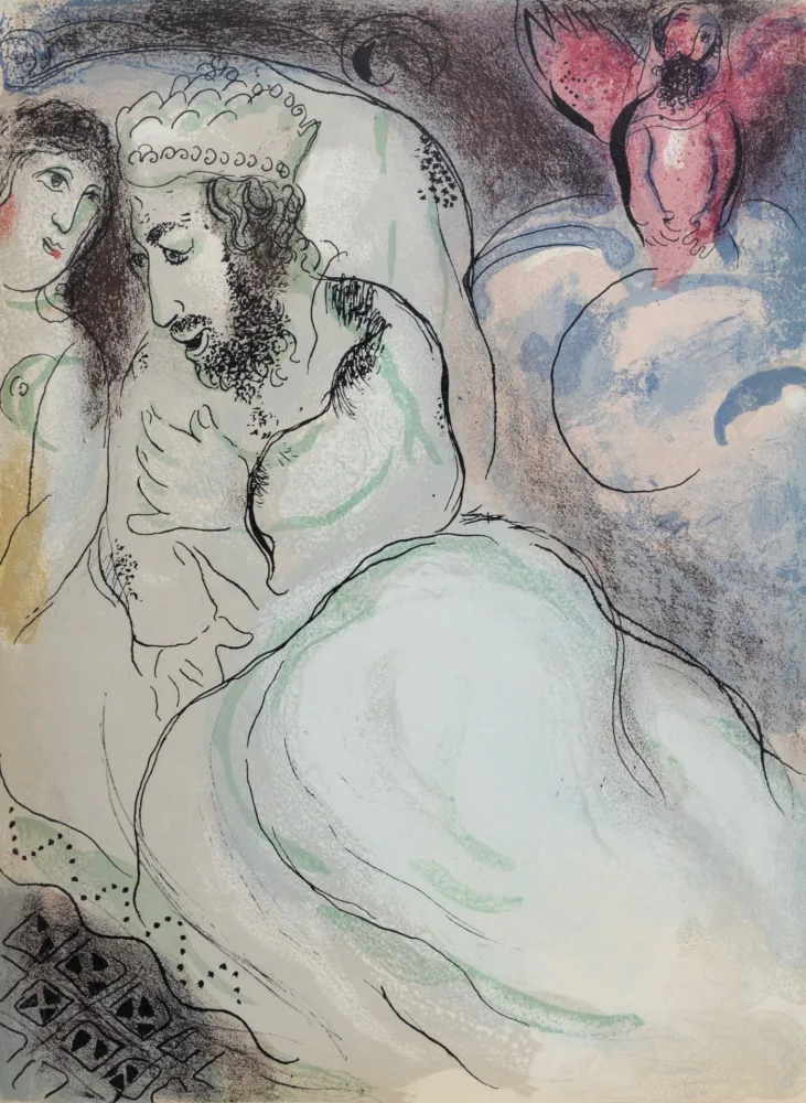 石版画 Chagall - Sara et Abimelech, 1960