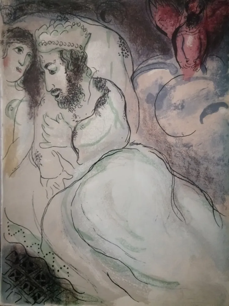 石版画 Chagall - Sara et Abimeli