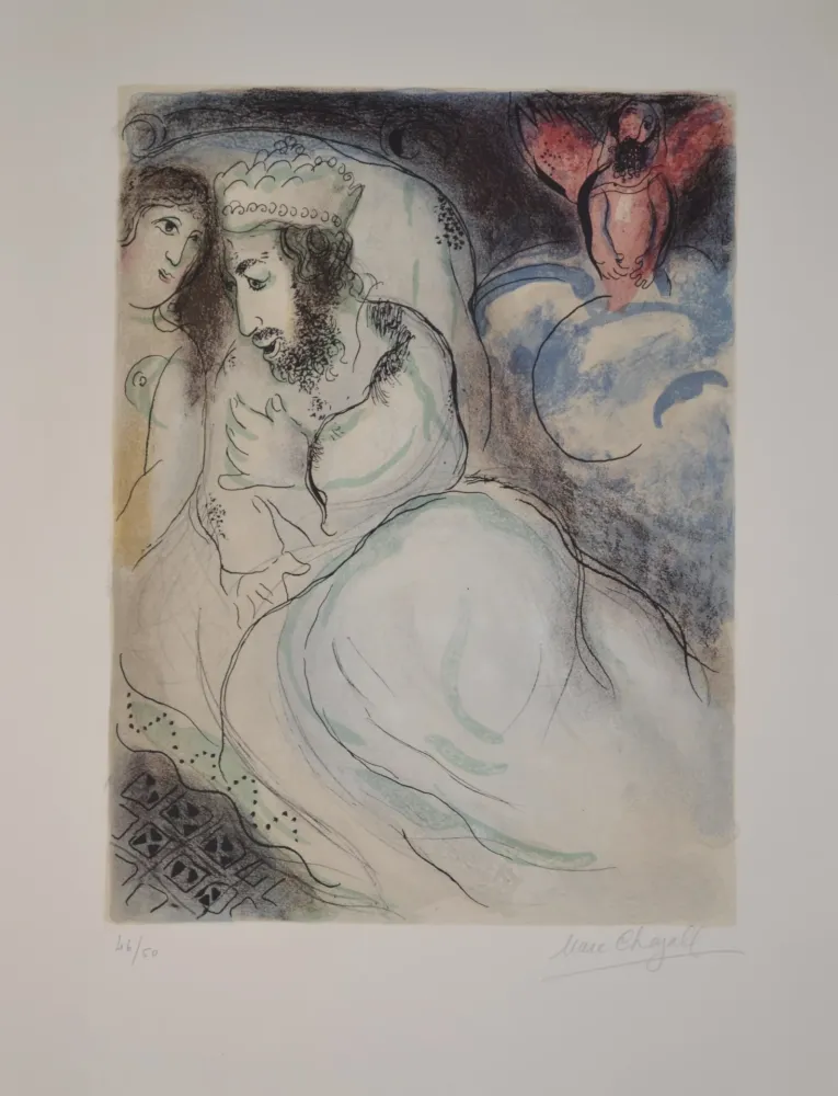 石版画 Chagall - Sarah And Abimelech - M239