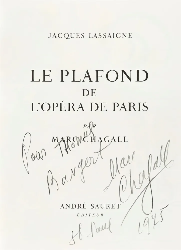 插图书 Chagall - Signed and dedicated-Le Plafond de l’Opéra de Paris