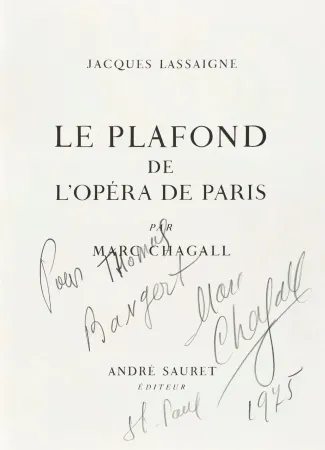 插图书 Chagall - Signed and dedicated-Le Plafond de l’Opéra de Paris