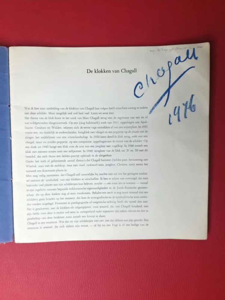 插图书 Chagall - Signed - De klokken van Chagall
