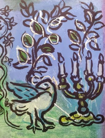 石版画 Chagall - The Candlestick