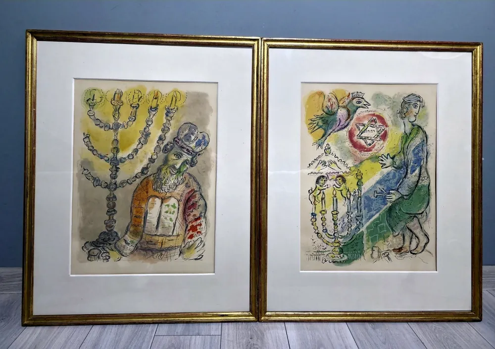 石版画 Chagall - The Story of Exodus- 2 Plates 