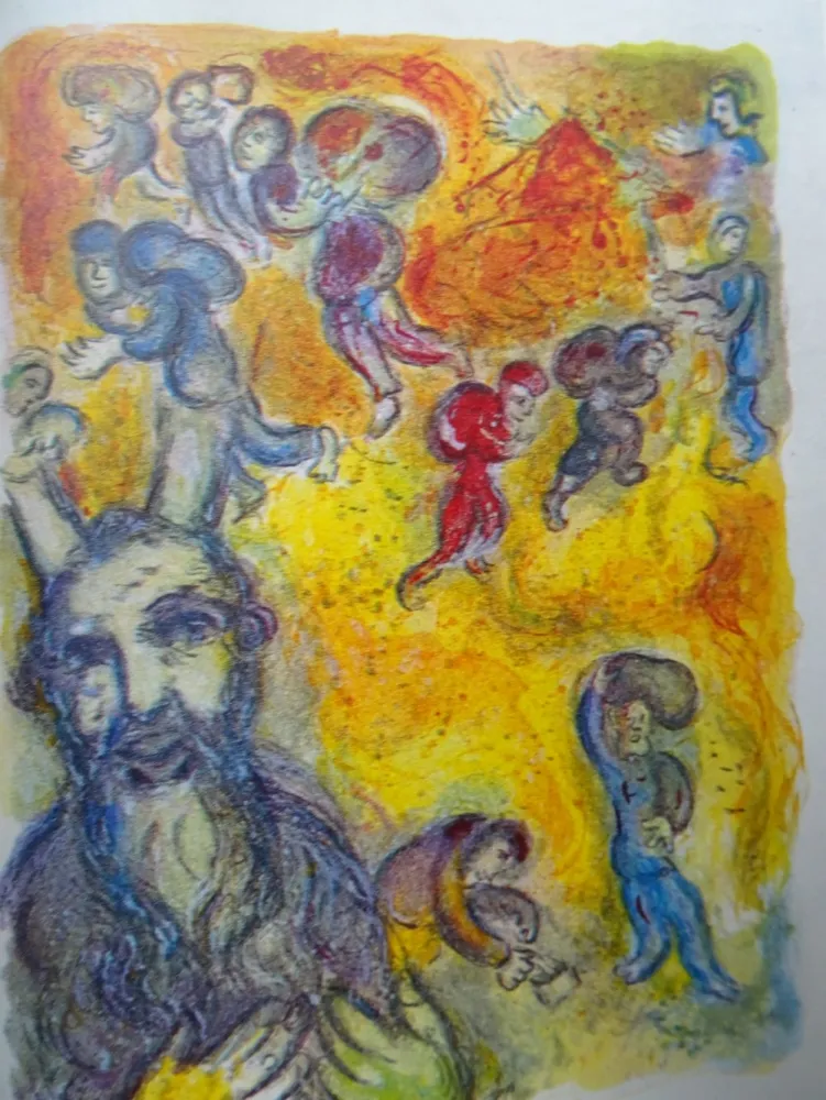 石版画 Chagall - The story of the Exodus, plate 3:  En ces jours