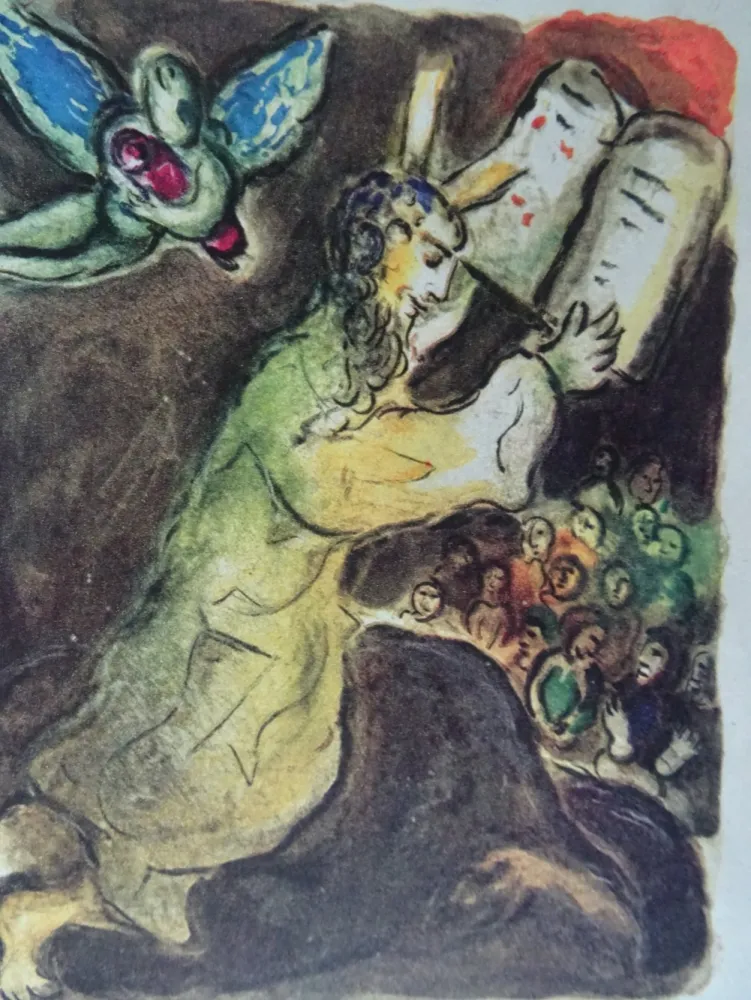 石版画 Chagall - The Story of the Exodus, plate number 20:Voici les Paroles du Seigneur..