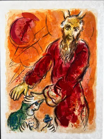 石版画 Chagall - Then came Amalek and fought with Israel in Rephidim. And Moses sayde to Ioshua, 'Chuse us our men, and goe fight with Amalek