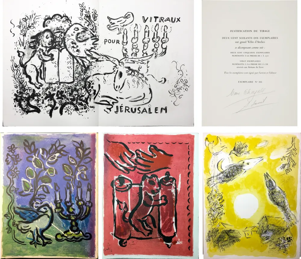 插图书 Chagall - VITRAUX POUR JÉRUSALEM (THE JERUSALEM WINDOWS) DE LUXE EDITION SIGNED BY MARC CHAGALL.