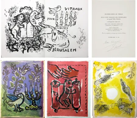 插图书 Chagall - VITRAUX POUR JÉRUSALEM (THE JERUSALEM WINDOWS) DE LUXE EDITION SIGNED BY MARC CHAGALL.