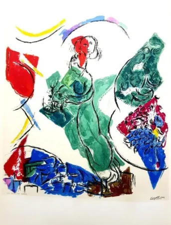 石版画 Chagall - Woman in the wind, 1964 lithograph on light wove paper,  1964