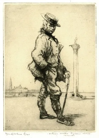蚀刻版画 Chahine - Antonio Vecchio Tiziano, Venise