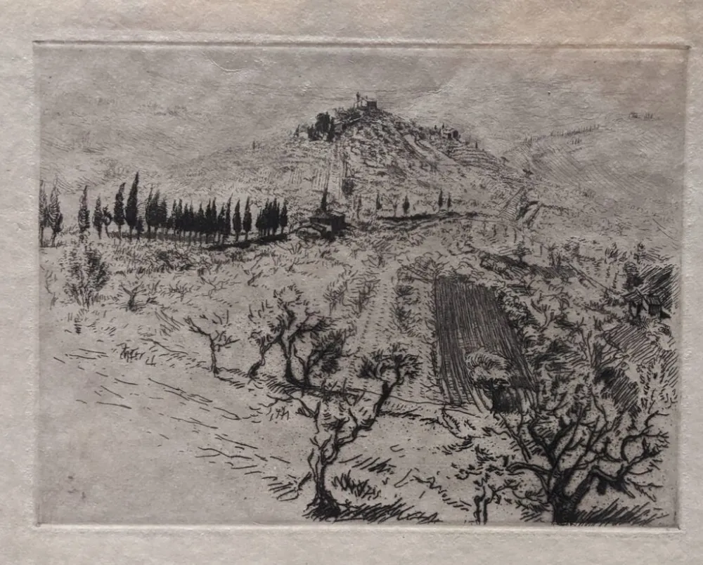 版画 Chahine - Colline Poggio (San Gimignano)