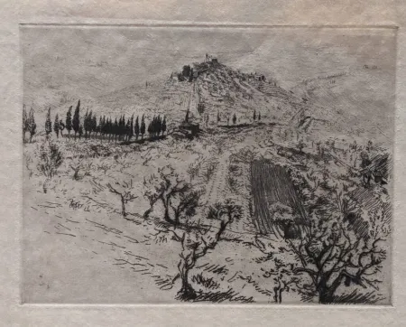 版画 Chahine - Colline Poggio (San Gimignano)