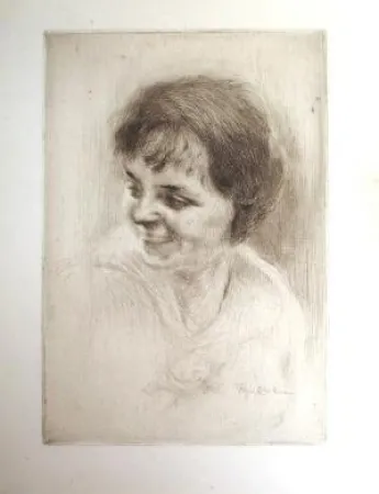 干刻版画 Chahine - La rieuse