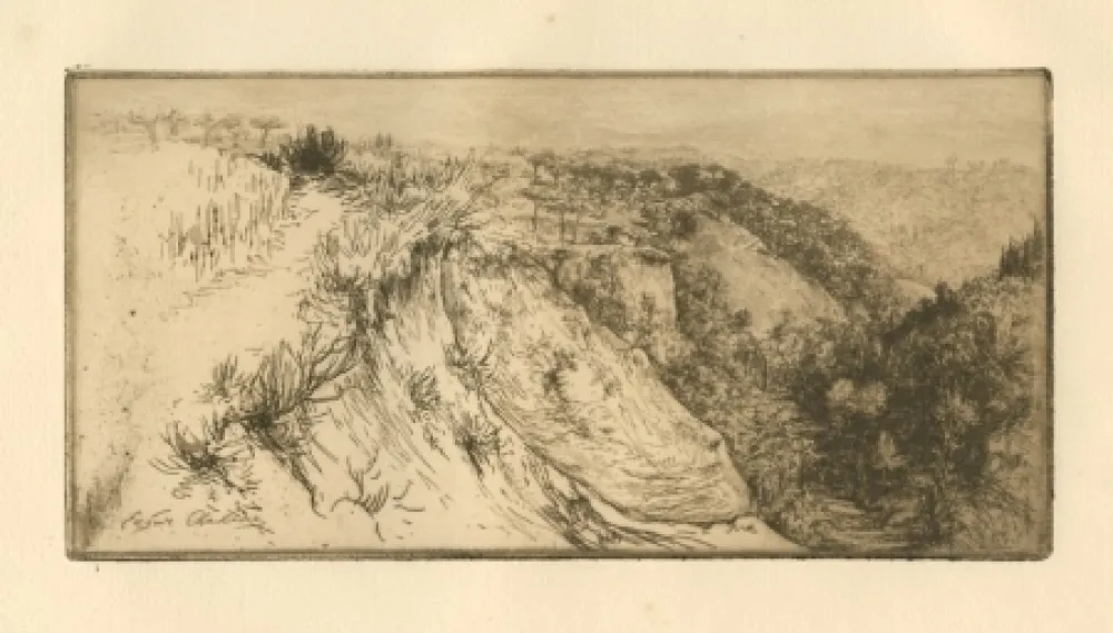 版画 Chahine - La vallée fertile, près Monte Oliveto Maggiore