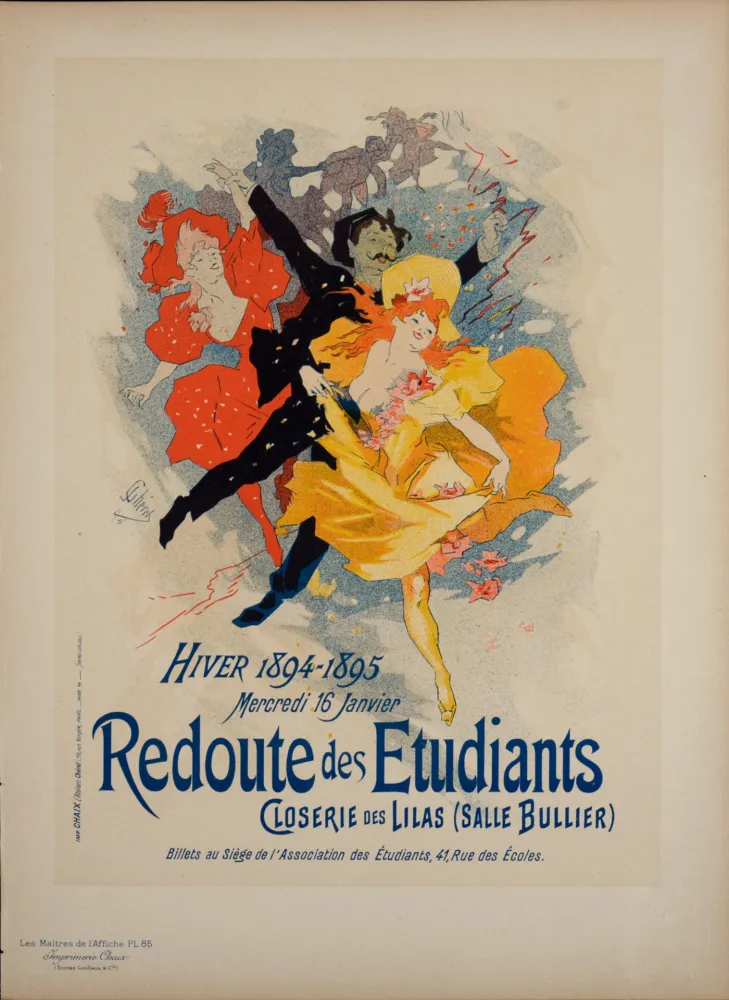 石版画 Cheret - Les Maîtres de l'Affiche : Redoute des Étudiants, 1897