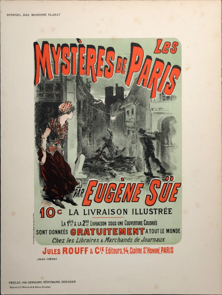 石版画 Cheret - Les Mystères de Paris, 1897