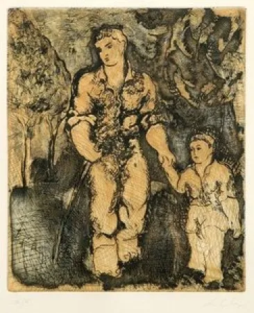 版画 Chia - Father and son
