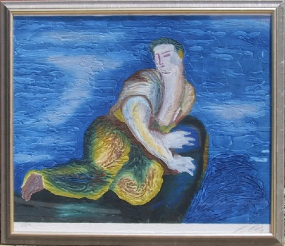 金刚砂版画 Chia - Lonely Dude