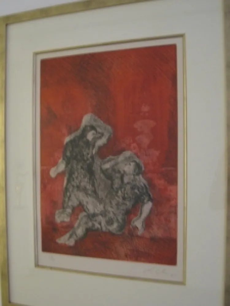 版画 Chia - Two persons in a Garden