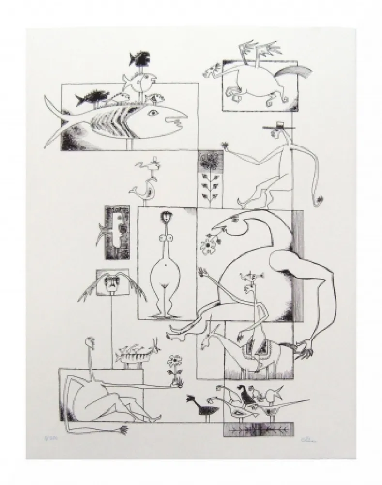 石版画 Chica - Ils sont tous là!