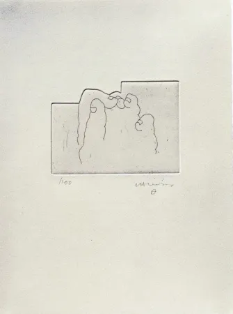 版画 Chillida - Literature or Life (Esku XXXV, Hebrew version)
