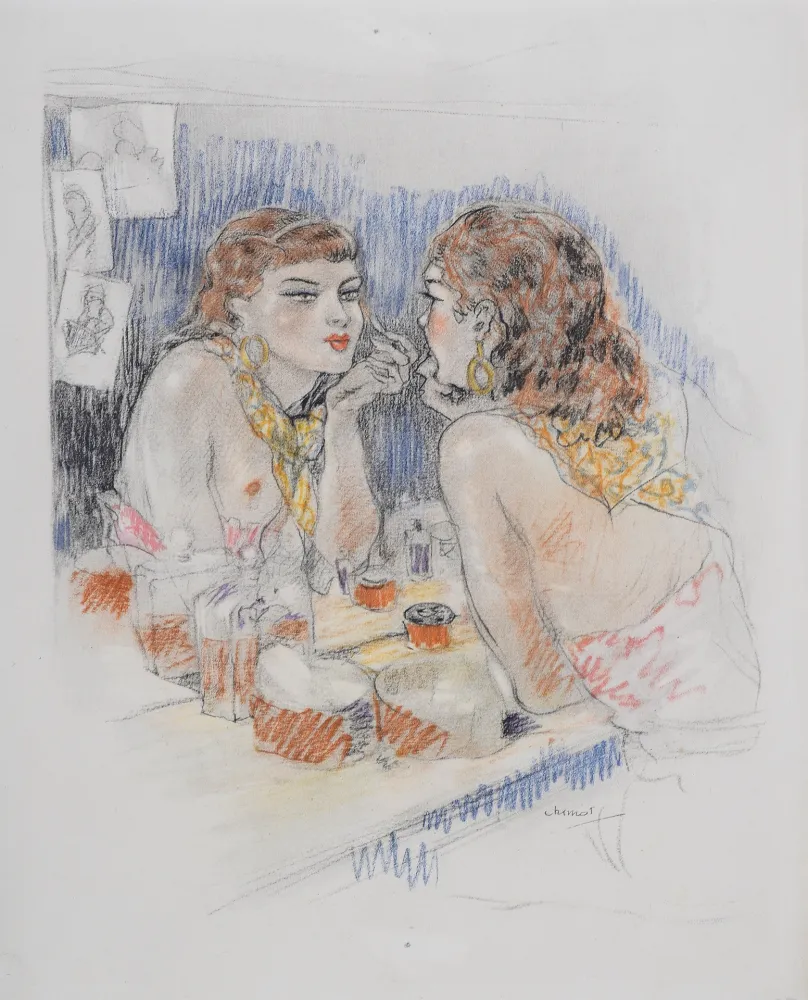 石版画 Chimot - Colette, l'Envers du Music-Hall,