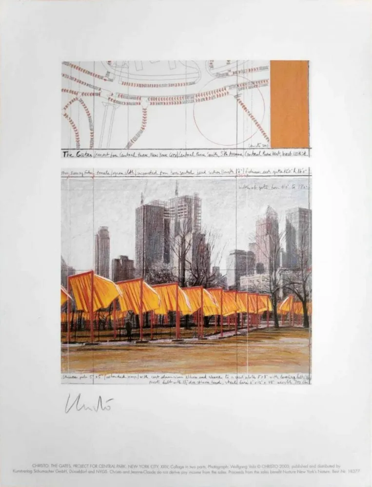 石版画 Christo & Jeanne-Claude - The Gates, Project for Central Park, New York, XIV