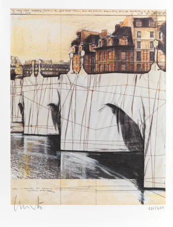 石版画 Christo & Jeanne-Claude - The Pont-Neuf Wrapped (Project for Paris), 2020