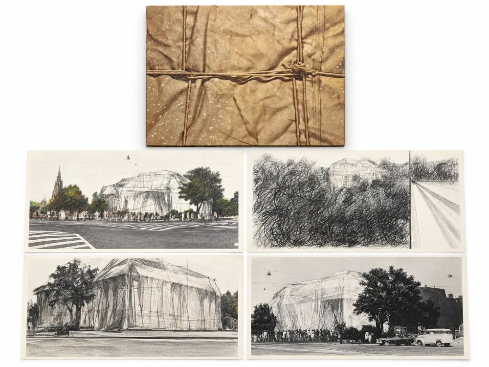 丝网印刷 Christo & Jeanne-Claude - Wrapped Kunsthalle Bern, Project (complete portfolio of four)