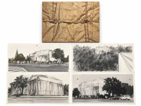 丝网印刷 Christo & Jeanne-Claude - Wrapped Kunsthalle Bern, Project (complete portfolio of four)
