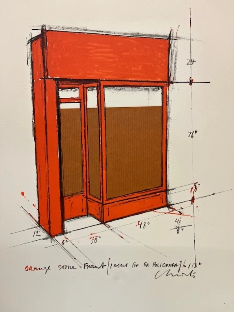 蚀刻版画 Christo - Orange store front, project ( XV años Poligrafa)